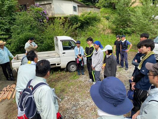ハピオブの活動の様子：小羽での電気柵設置
